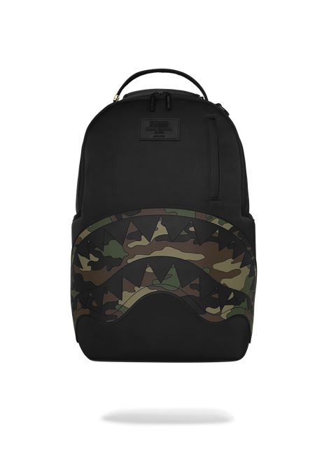 Zaino con shark SPRAYGROUND | 910B9331NSZSHARK CENTRAL BLACK NYLON CAMO